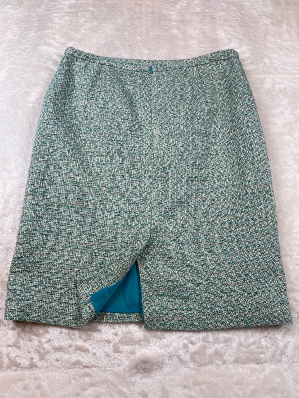 Sag Harbor Teal and Green Tweed Pencil Skirt - Picture 7 of 7